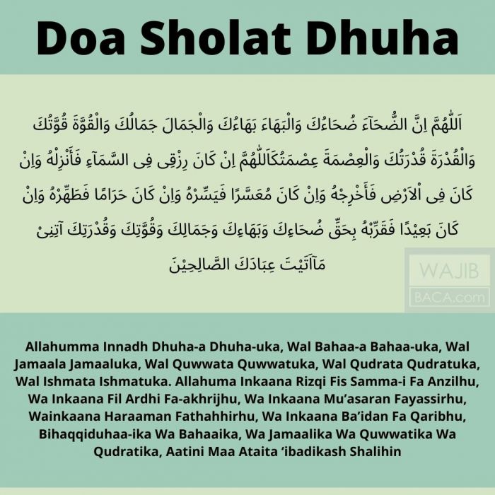 Panduan Lengkap Doa Sholat Dhuha Arab Latin Serta Tata Caranya