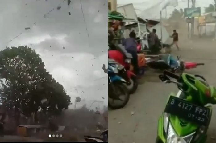 Detik-detik Puting Beliung Hantam Desa di Bekasi, Puluhan Rumah Hancur