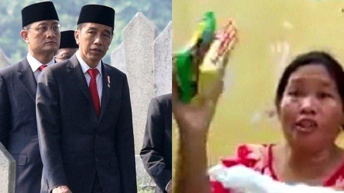 Emak-emak Ngamuk, Ngakunya Cuma Dapat Beras 1 Kg dan Mie 2 Bungkus dari Jokowi