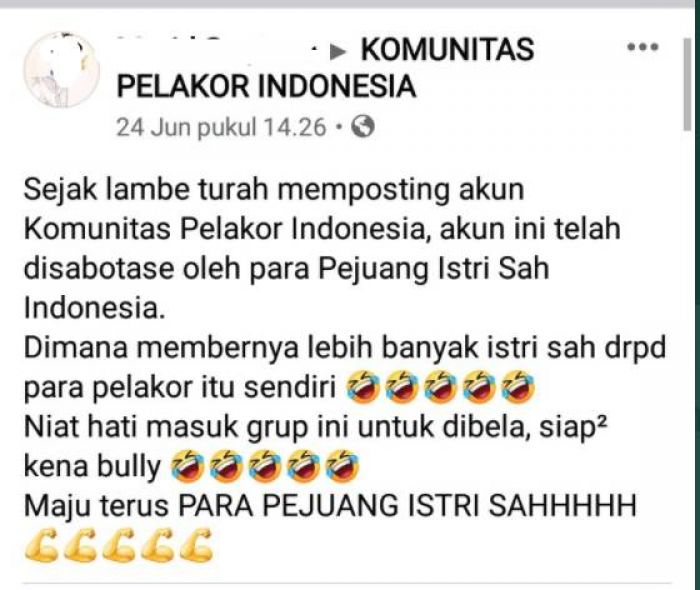 Heboh, Ada Komunitas Pelakor Indonesia di Facebook, Dilabrak Para Istri Sah Heboh, Ada Komunitas Pelakor Indonesia di Facebook, Dilabrak Para Istri Sah